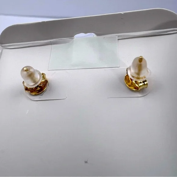 MÍA FIORE, KNOTT STUD EARRINGS, STERLING SILVER & 18KT GOLD PLAYED EARRINGS - Picture 7 of 14